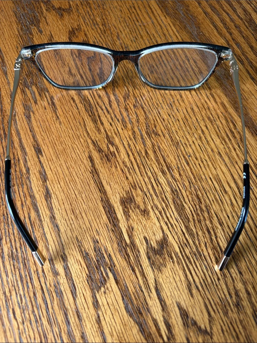 ESCADA Black and Gold Rectangular Reading Glasses frames
